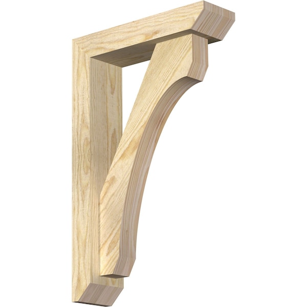 Ekena Millwork Legacy Slat Rough Sawn Bracket w/ Offset Brace, Douglas Fir, 4"W x 14"D x 22"H BKT0402X14X22LEC06RDF - main
